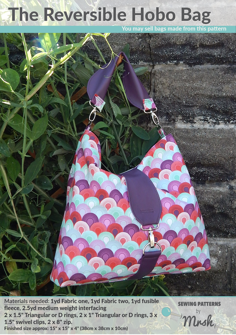 The Reversible Hobo Bag Pattern by Mrs H