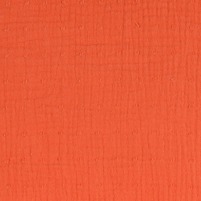 Warm Orange Dobby Double Gauze from Milsato by Modelo Fabrics