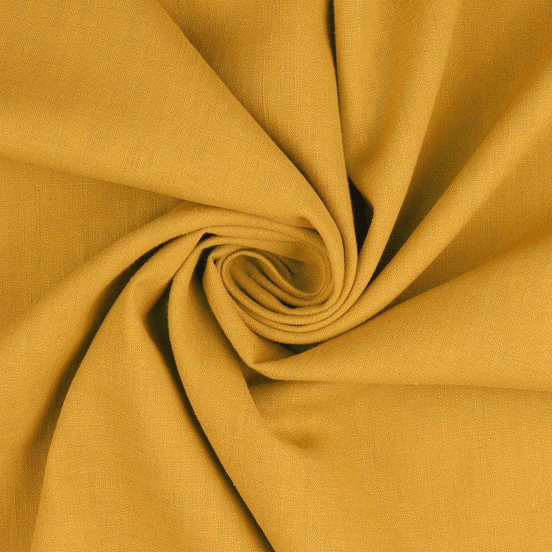 Ochre Washed Linen from Carlow by Modelo Fabrics