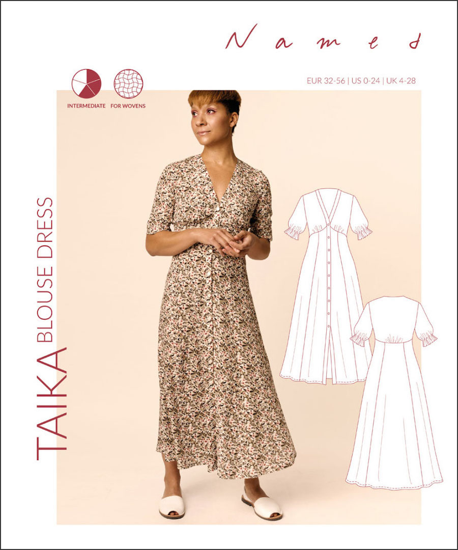 Taika Blouse Dress Pattern by Named Clothing (Due Apr)