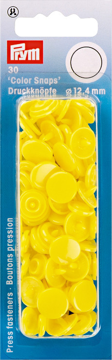 Prym Light Yellow Non-sew Colour Snaps - 12.4mm 30 Pieces