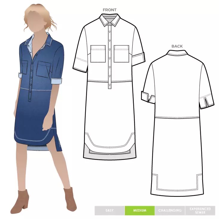 Murphy Woven Dress Pattern Size 18-30 By Style Arc &#8987;