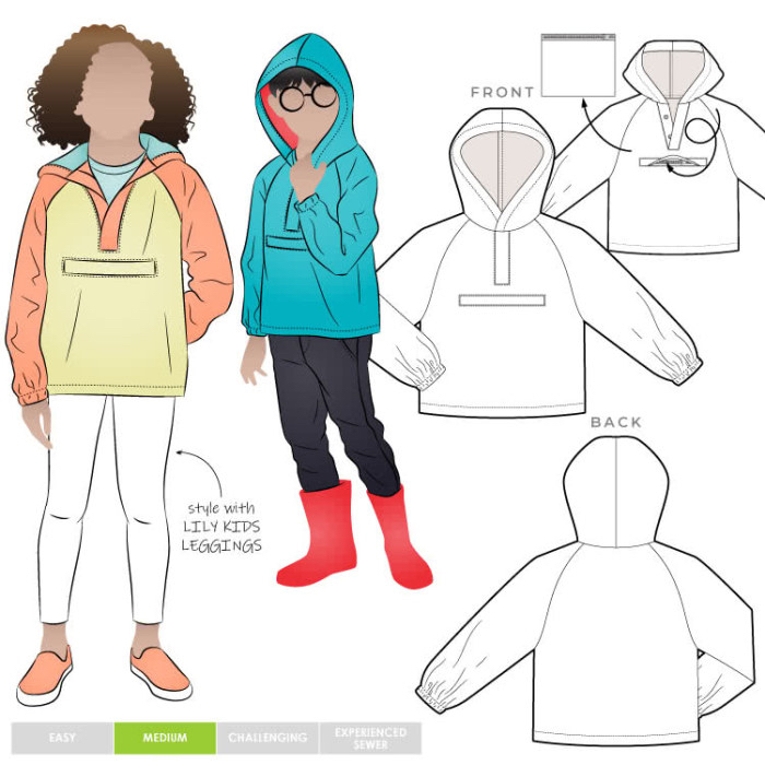 Ash Kids Anorak Pattern Size 2-8 By Style Arc